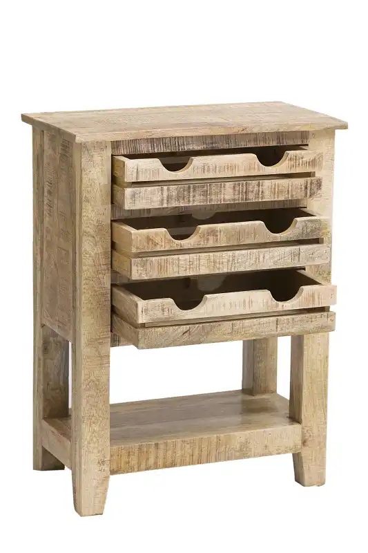 Rustic Ice Box Telephone Table with 3 Drawers - popular handicrafts